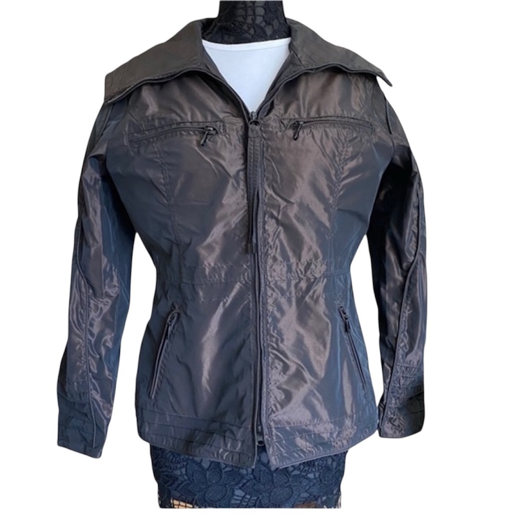 Nordstrom Wellensteyn Charisma Metallic Bronze Fit Flare Funnel Neck Jacket